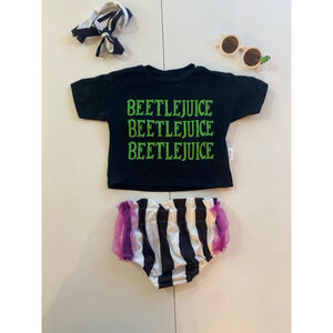 4 piece bettle juice baby Halloween Outfit 6-12M
